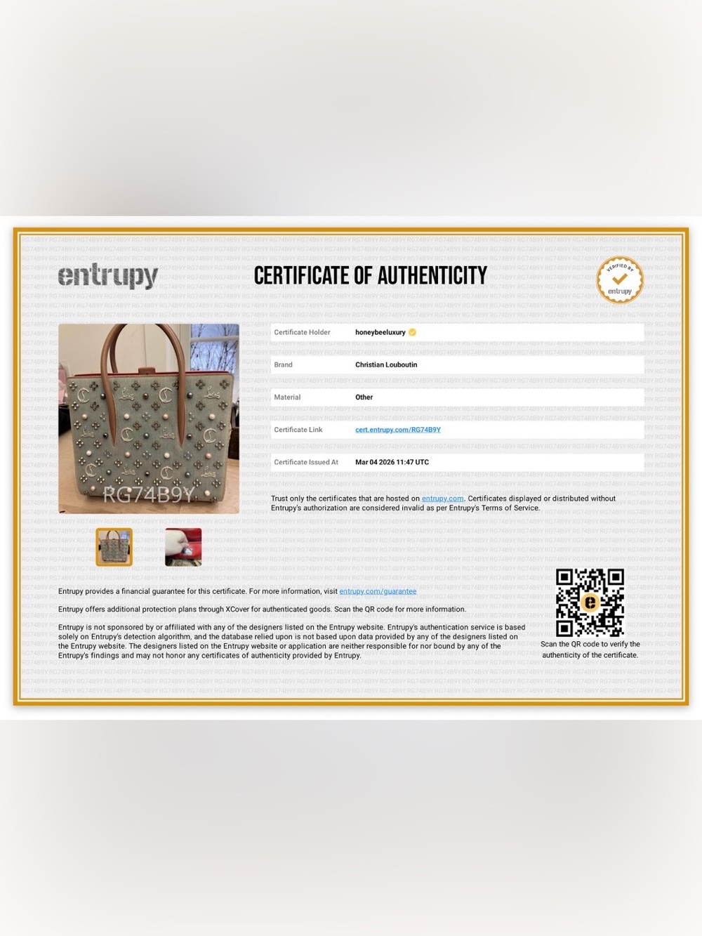Christian Louboutin Light Blue Denim and Leather Paloma Tote with COA - Picture 9 of 12